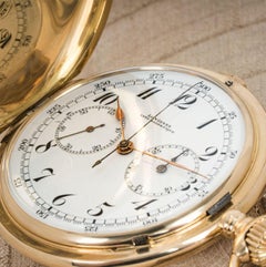 Longines Heavy 18ct Gold Keyless Lever Chronograph Pocket Watch, circa 1900s
