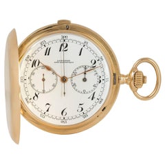 Longines Schwere 18ct Gold schlüssellose Hebel Chronograph Taschenuhr, circa 1900s