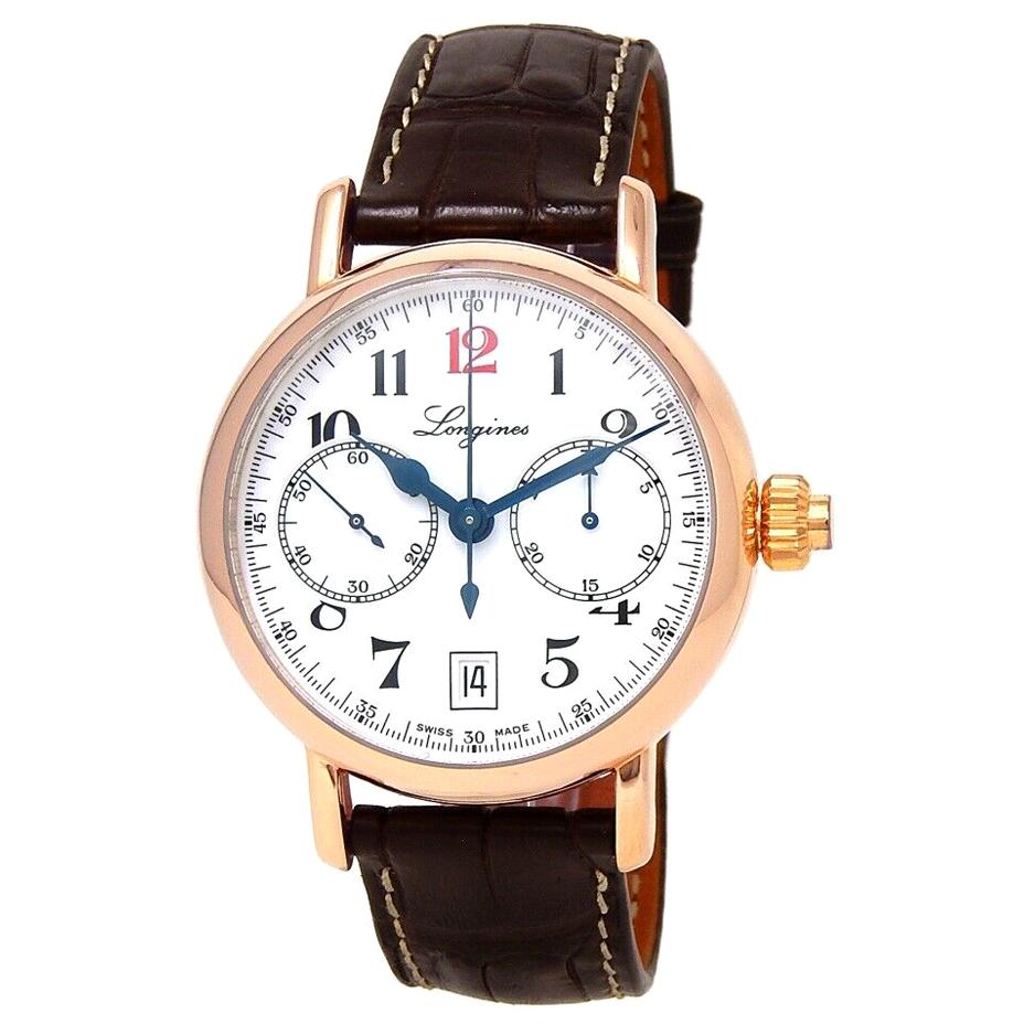 Longines Heritage 18 Karat Rose Gold Automatic Men's Watch L2.775.8.23.3 For Sale