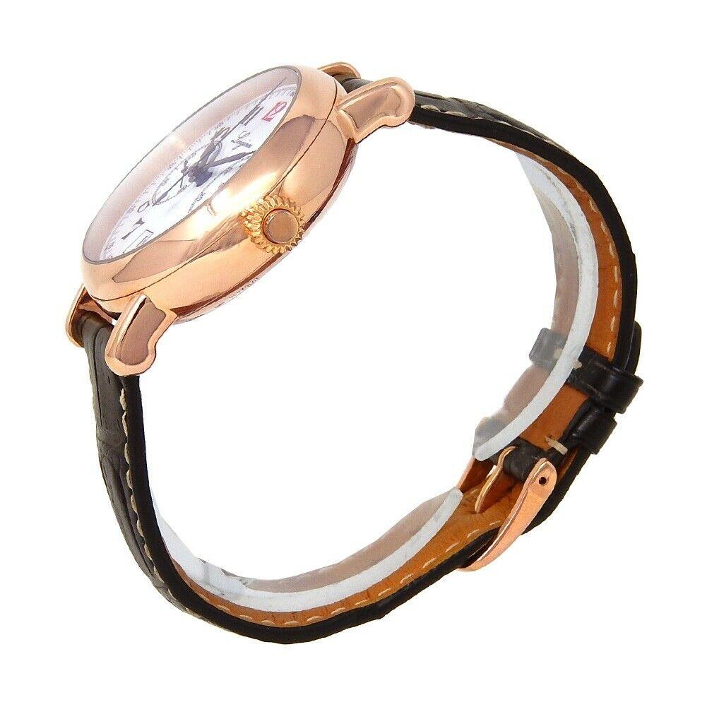 longines heritage 18k rose gold case men's automatic watch
