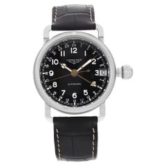 Used Longines Heritage Avigation GMT Steel Black Dial Automatic Watch L2.778.4.53.2