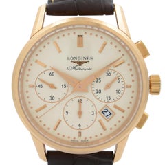 Longines Heritage Chronograph 18k Rose Gold Cream Dial Mens Watch L2.749.8.72.2