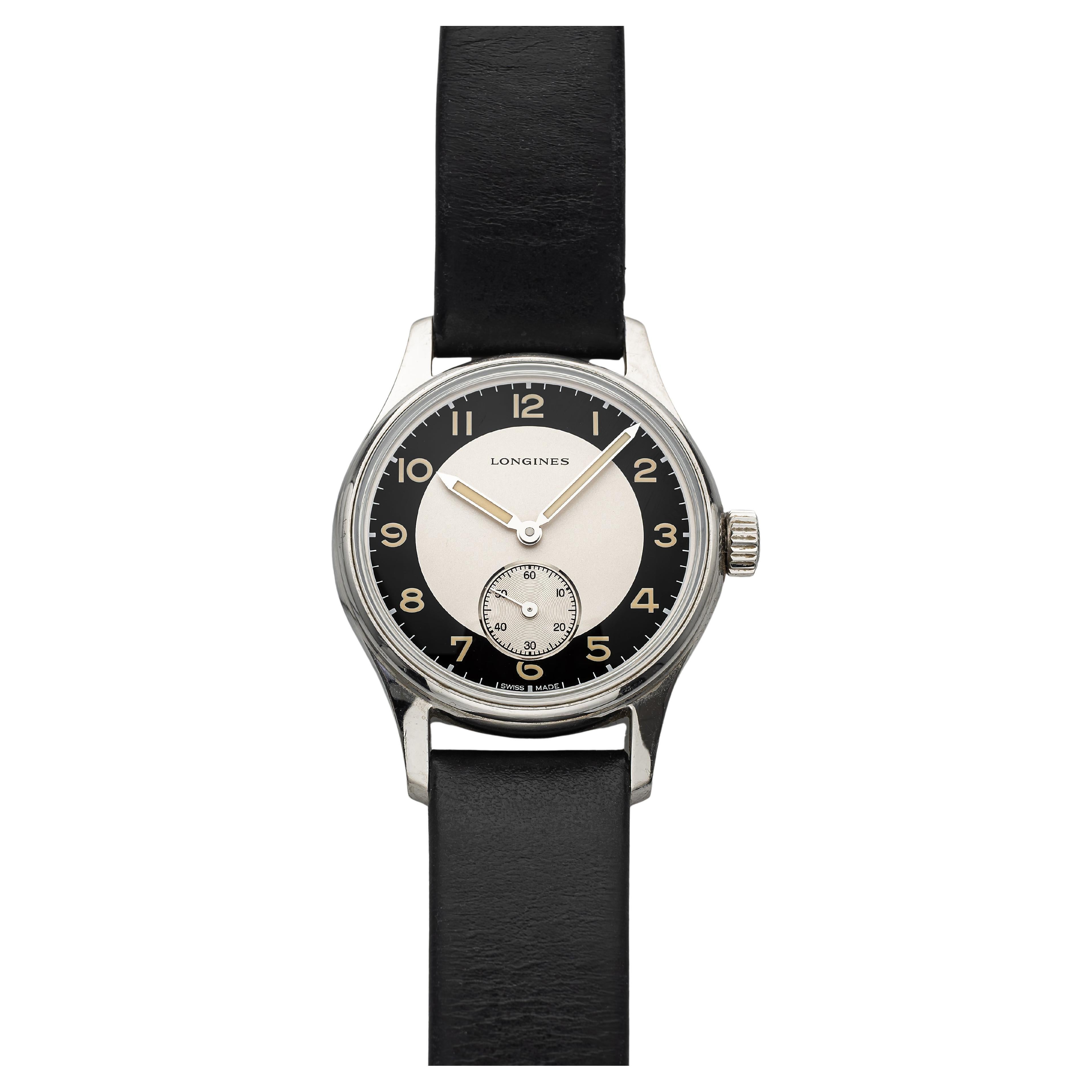 Longines Heritage Classic L2.330 automatic 38mm Case Tuxedo Black and Silver Dia en venta