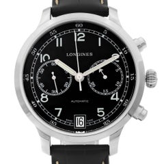 Longines Heritage Military 1938 Steel Chrono Black Dial Mens Watch L2.790.4.53.3