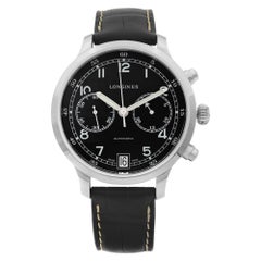 Used Longines Heritage Military 1938 Steel Chrono Black Dial Mens Watch L2.790.4.53.3