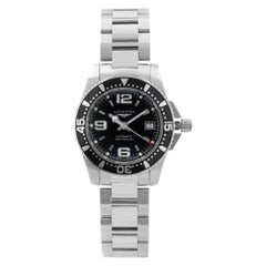 Longines HydroConquest Stahl schwarzes Zifferblatt automatische Damenuhr L3.284.4.56.6