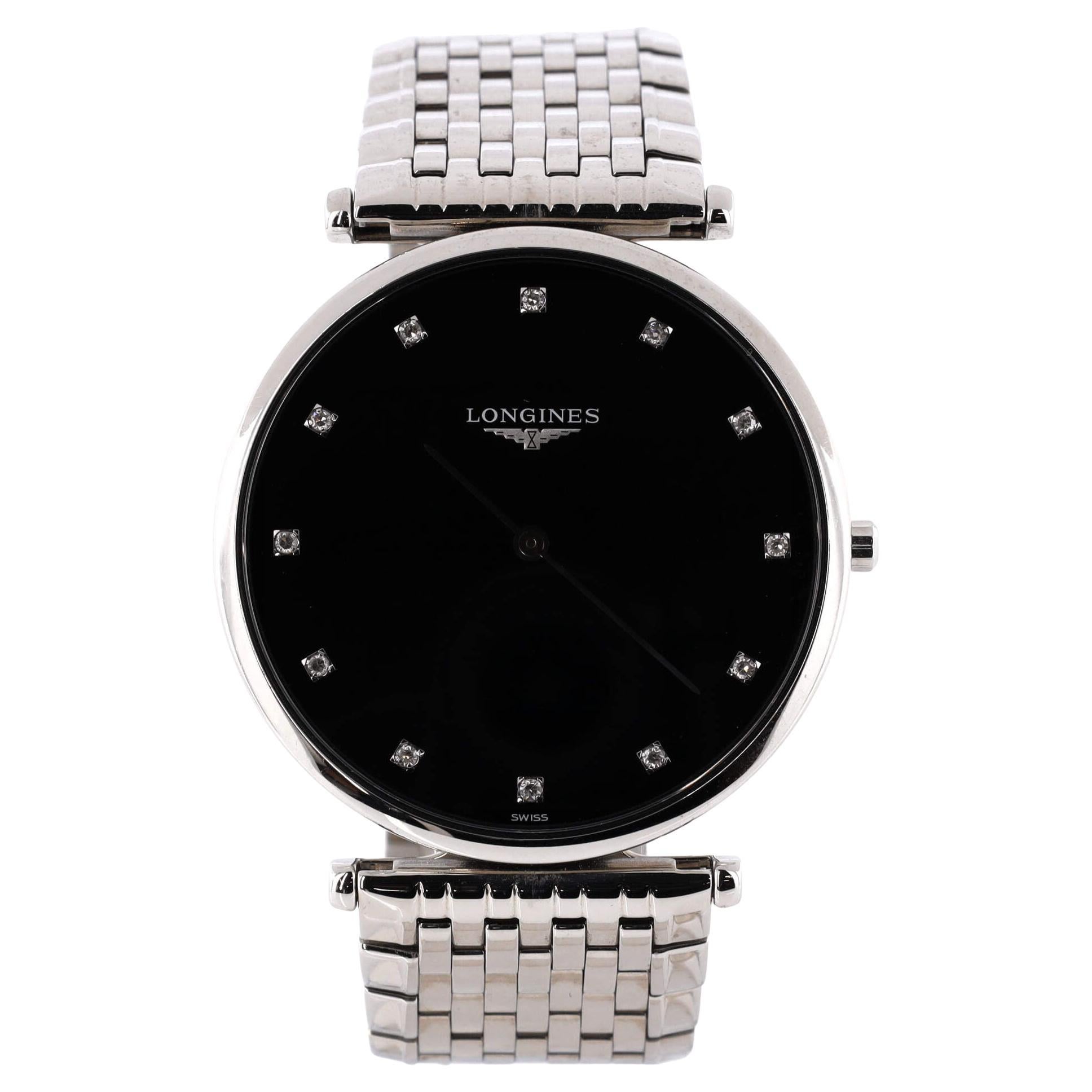 Longines La Grande Classique Quartz Watch Stainless Steel with Diamond Markers