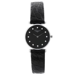 Longines La Grande Classique Steel Black Diamond Dial Ladies Watch L4.209.4.58.2