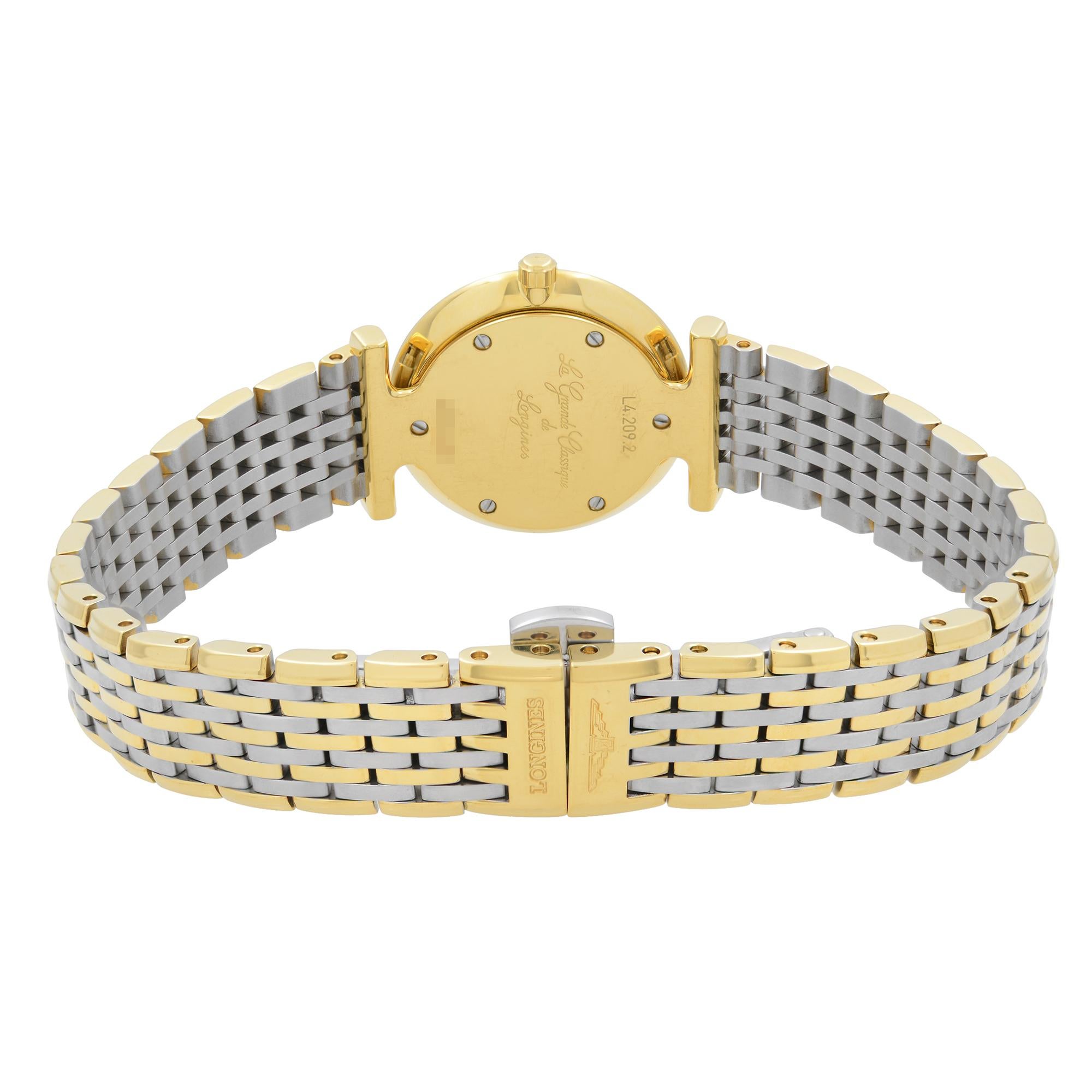 Women's Longines La Grande Classique Steel Gold White Dial Ladies Quartz Watch L42092117 For Sale