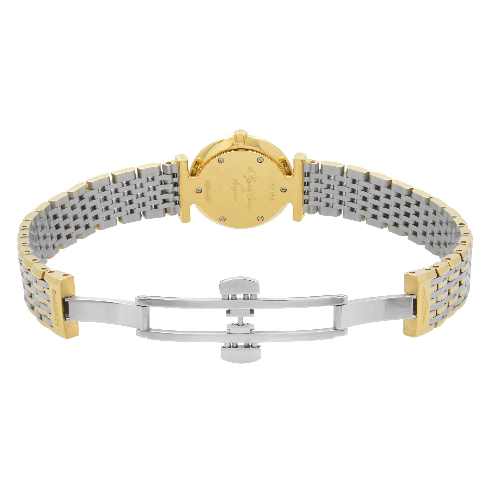 Longines La Grande Classique Steel Gold White Dial Ladies Quartz Watch L42092117 In Good Condition In New York, NY
