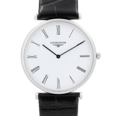 Longines La Grande Classique Steel White Dial Leather Strap Mens Watch L47094112