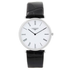 Longines La Grande Classique Steel White Dial Leather Strap Mens Watch L47094112