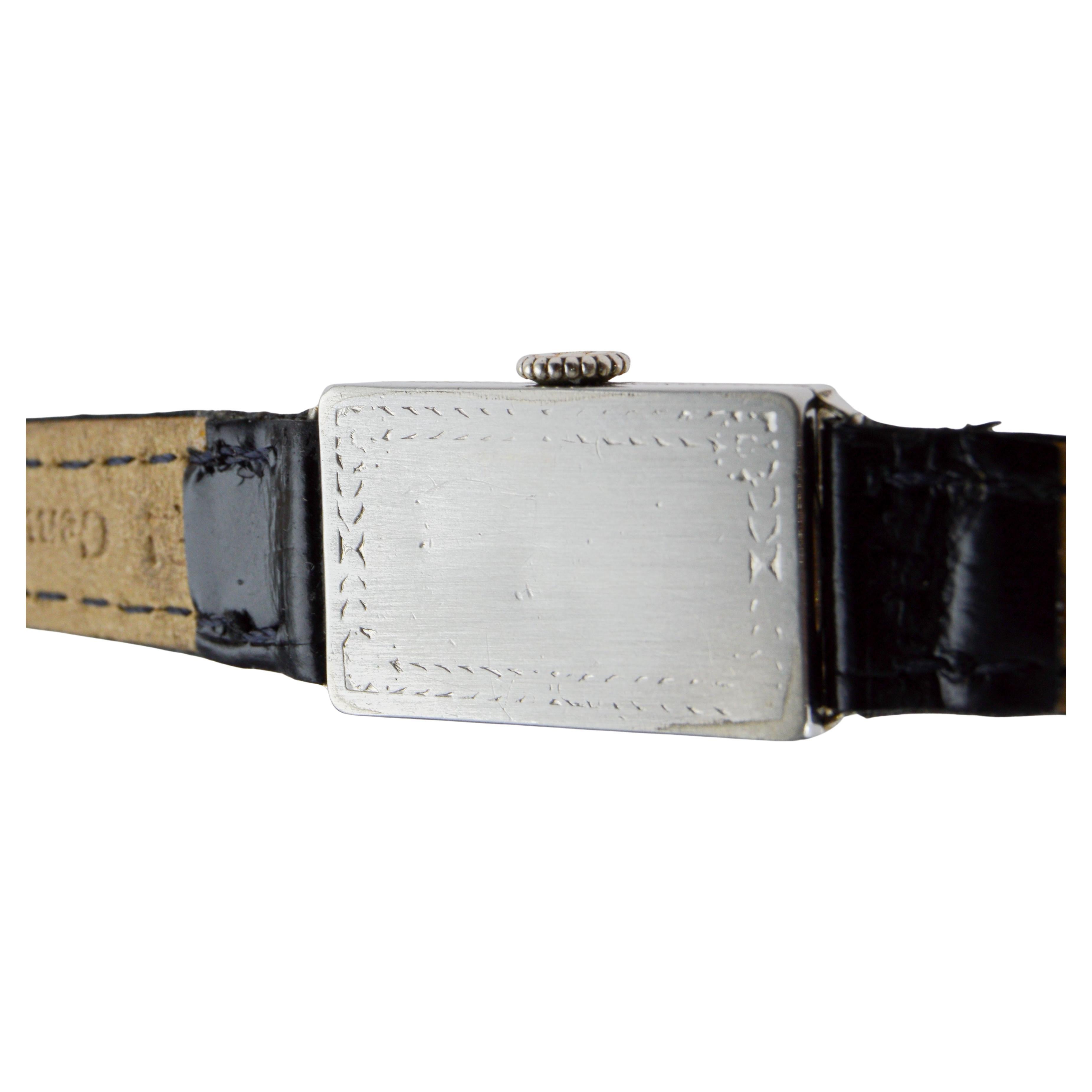 Longines Orologio da donna Art Deco in oro bianco circa 1925 Quadrante di Stern Freres in vendita 11