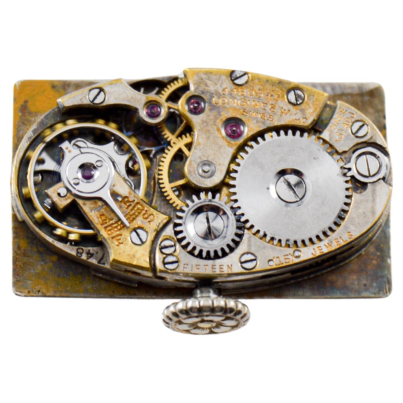 Longines Orologio da donna Art Deco in oro bianco circa 1925 Quadrante di Stern Freres in vendita 13