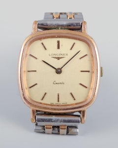 Longines ladies' wristwatch in brass and stainless steel. 1970s/80s.