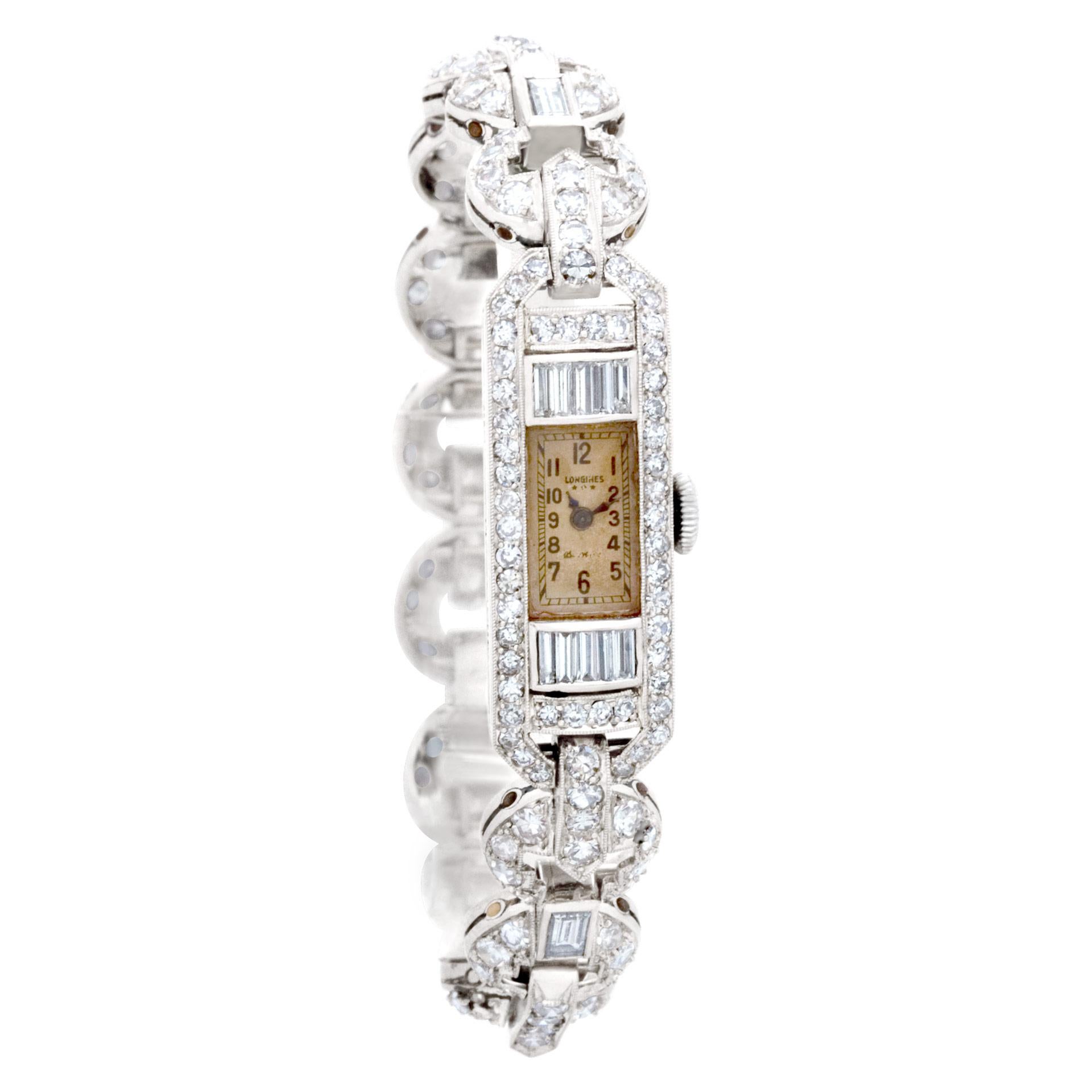 Longines LDS Platin-Handuhr im Zustand „Hervorragend“ in Surfside, FL
