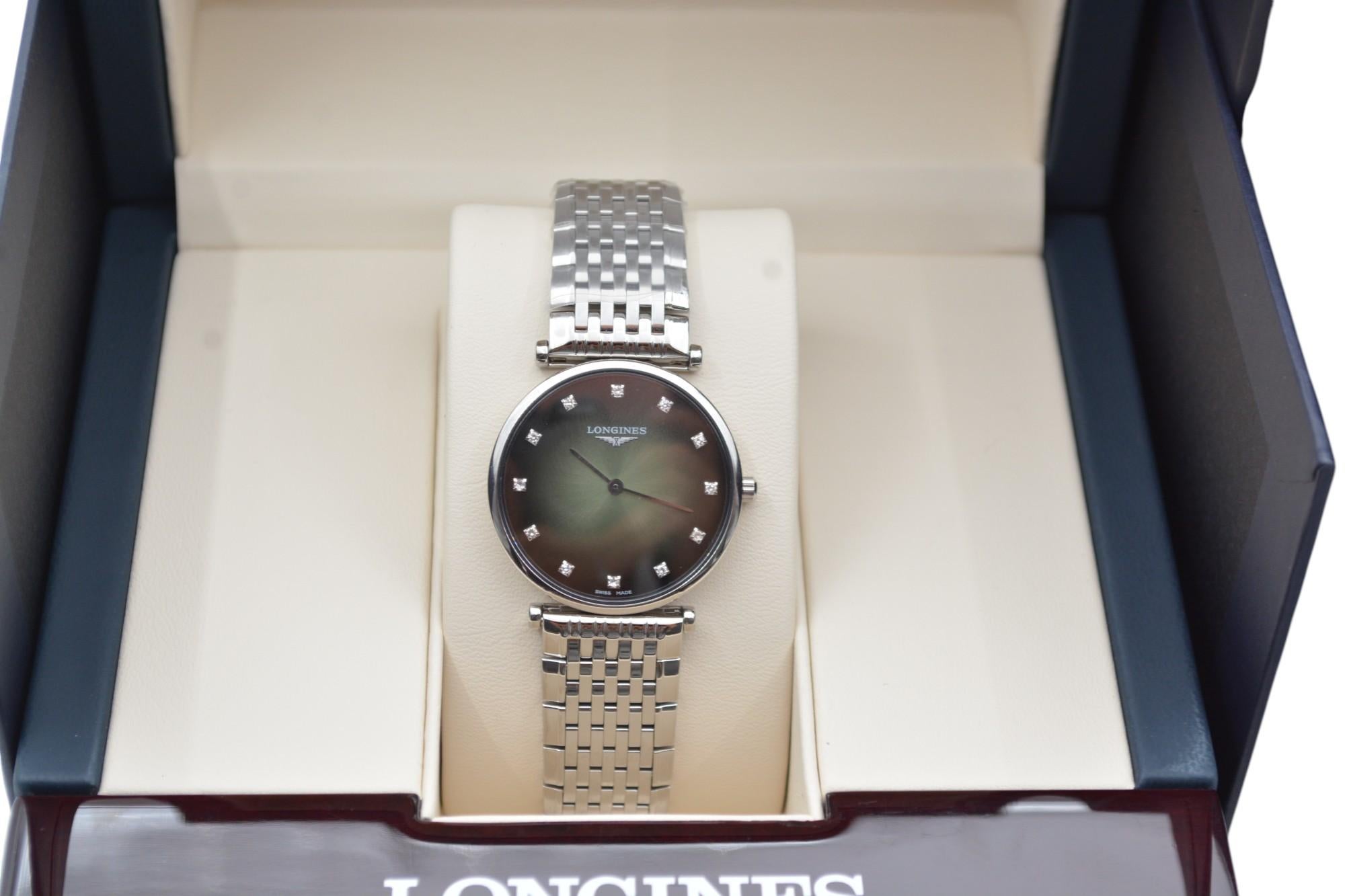 Taille brillant Longines Le Grande Classique 29mm Ombre Diamond Dial Full Set 2025 Stickers Ref : en vente