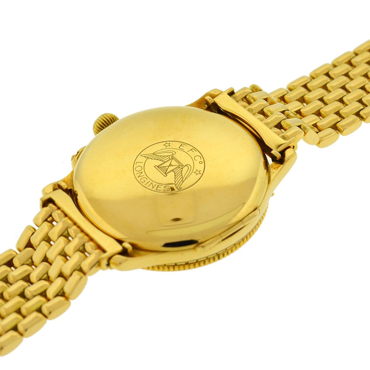 Men's Longines Lindbergh Hour Angle 989.5216 18 Karat Yellow Gold Watch