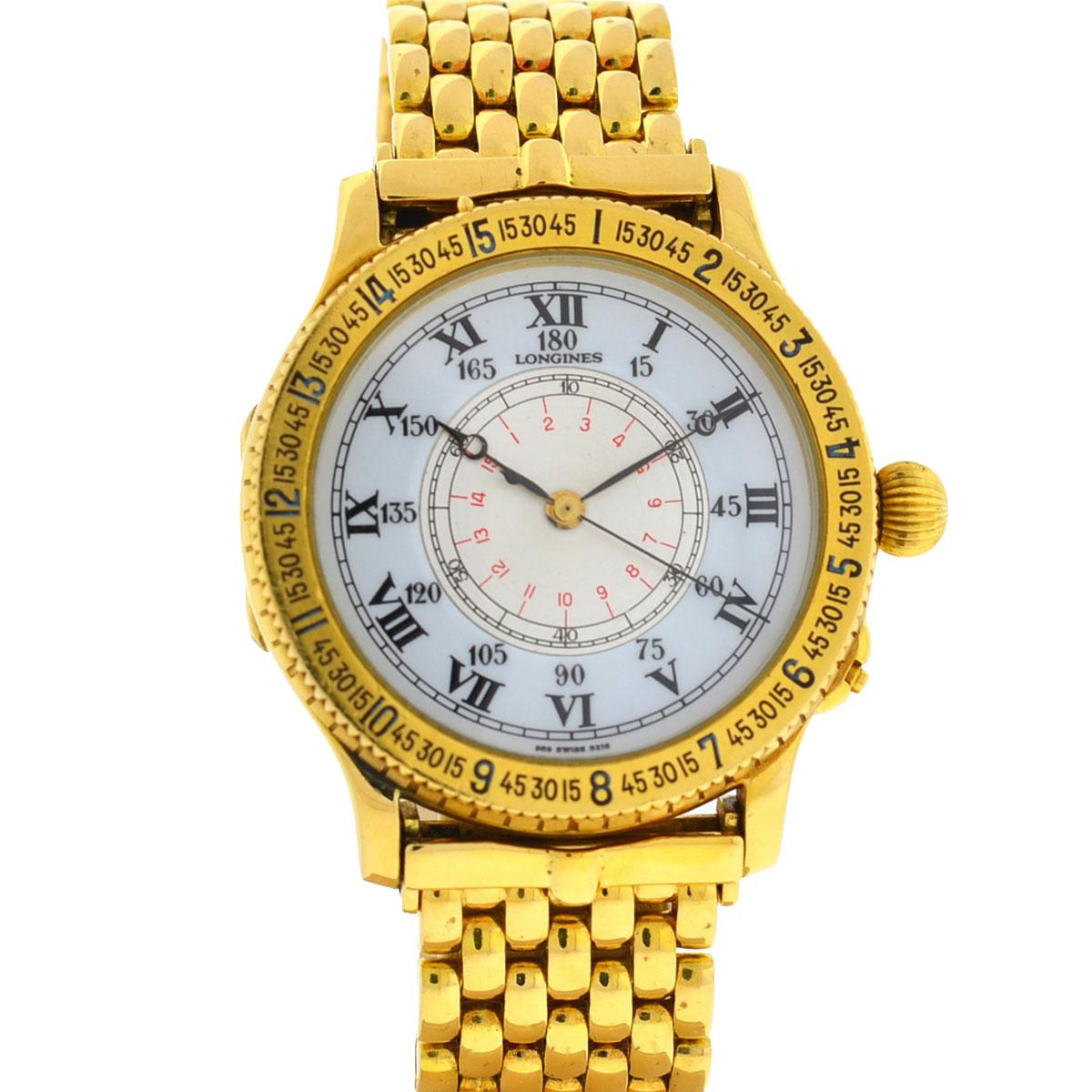 Longines Lindbergh Hour Angle 989.5216 18 Karat Yellow Gold Watch