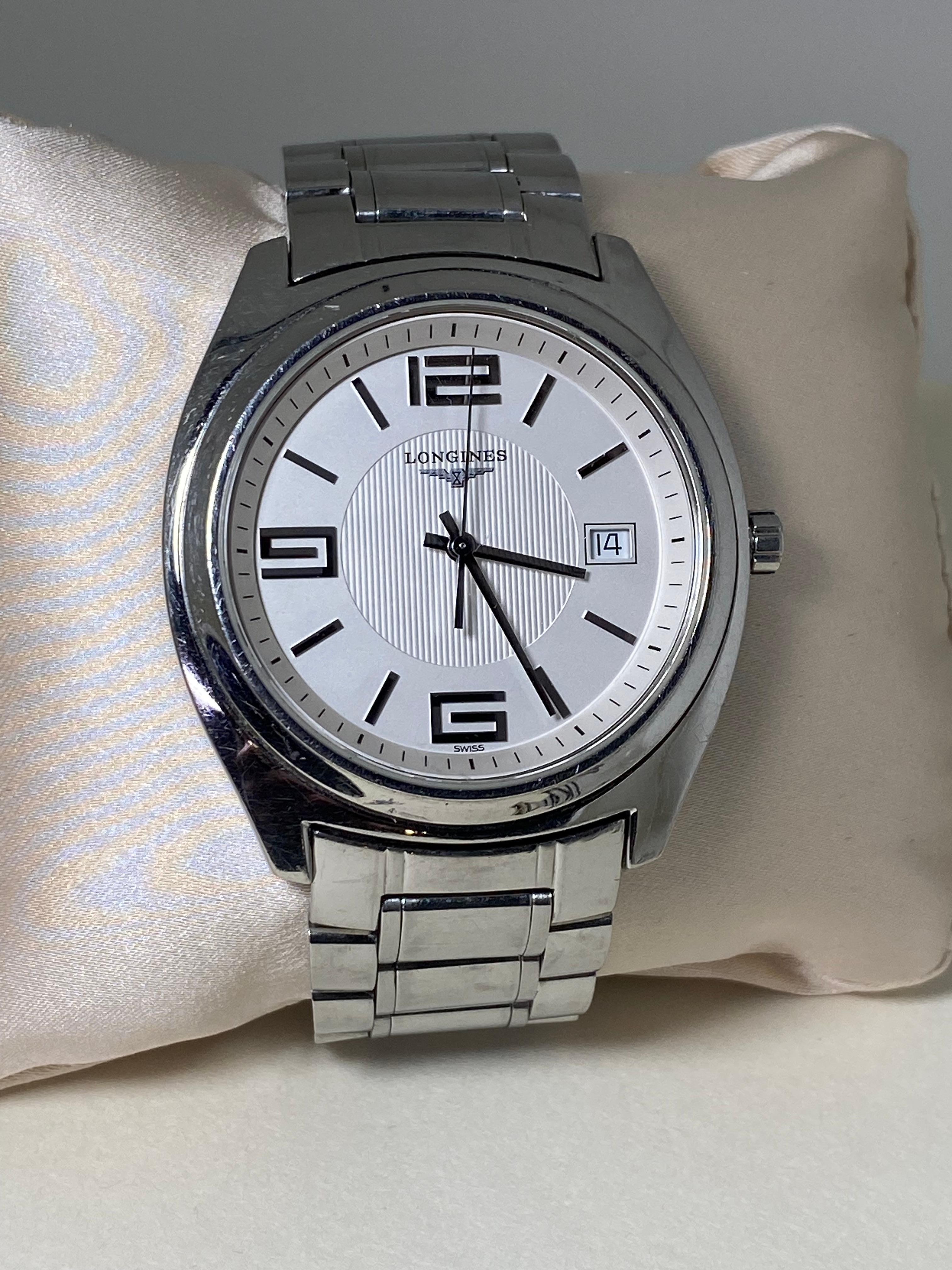 Moderne Montre homme Longines LungoMare ref L3.632.4 Acier inoxydable Quartz 40mm, c2005. en vente