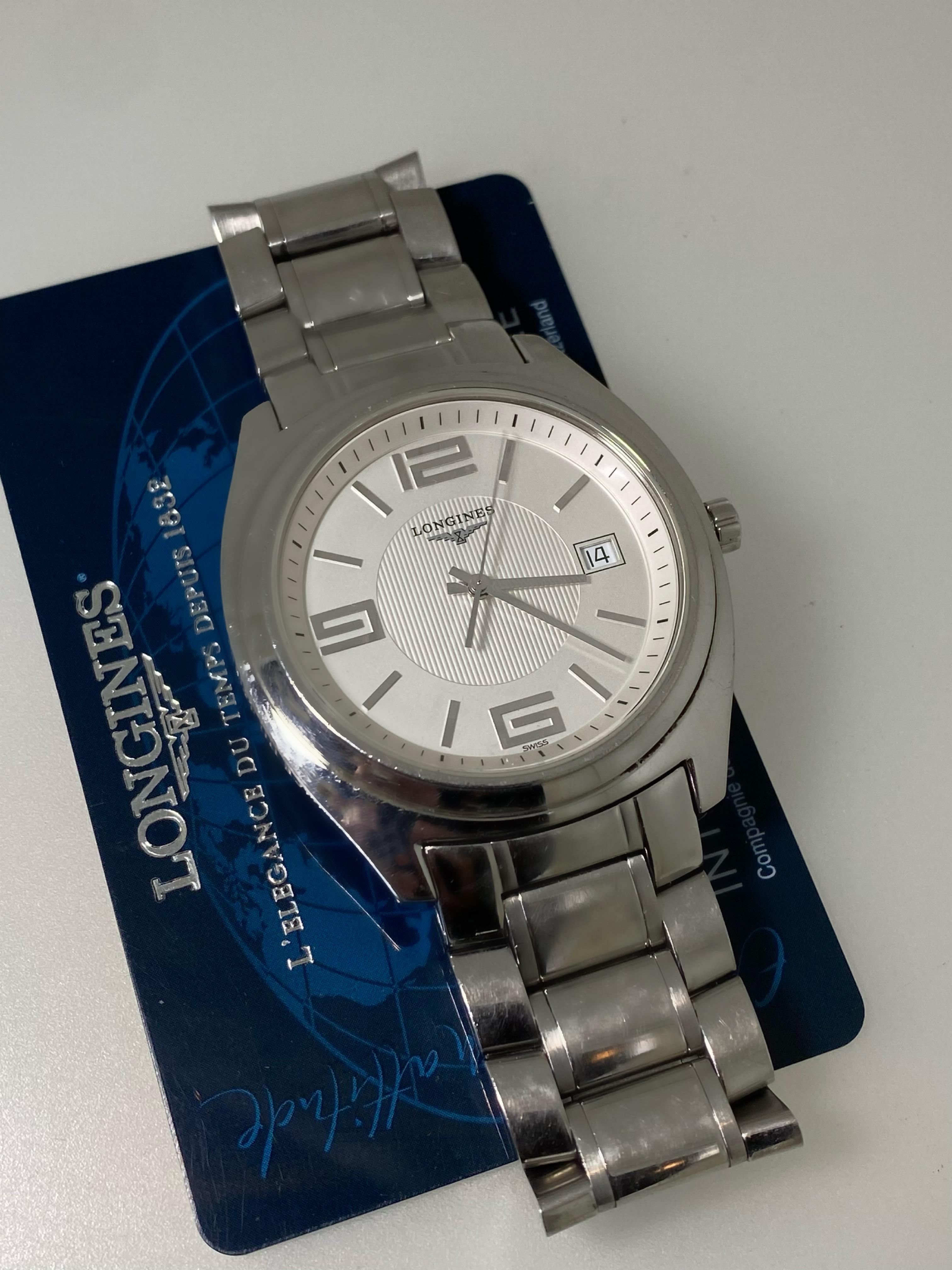 Longines LungoMare ref L3.632.4 Stainless Steel Quartz 40mm Mens' Watch, c2005. In Excellent Condition For Sale In MELBOURNE, AU