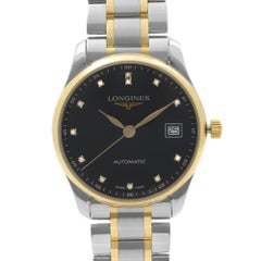 Longines Master Collection 18K Gold Black Diamond Dial Mens Watch L25185577