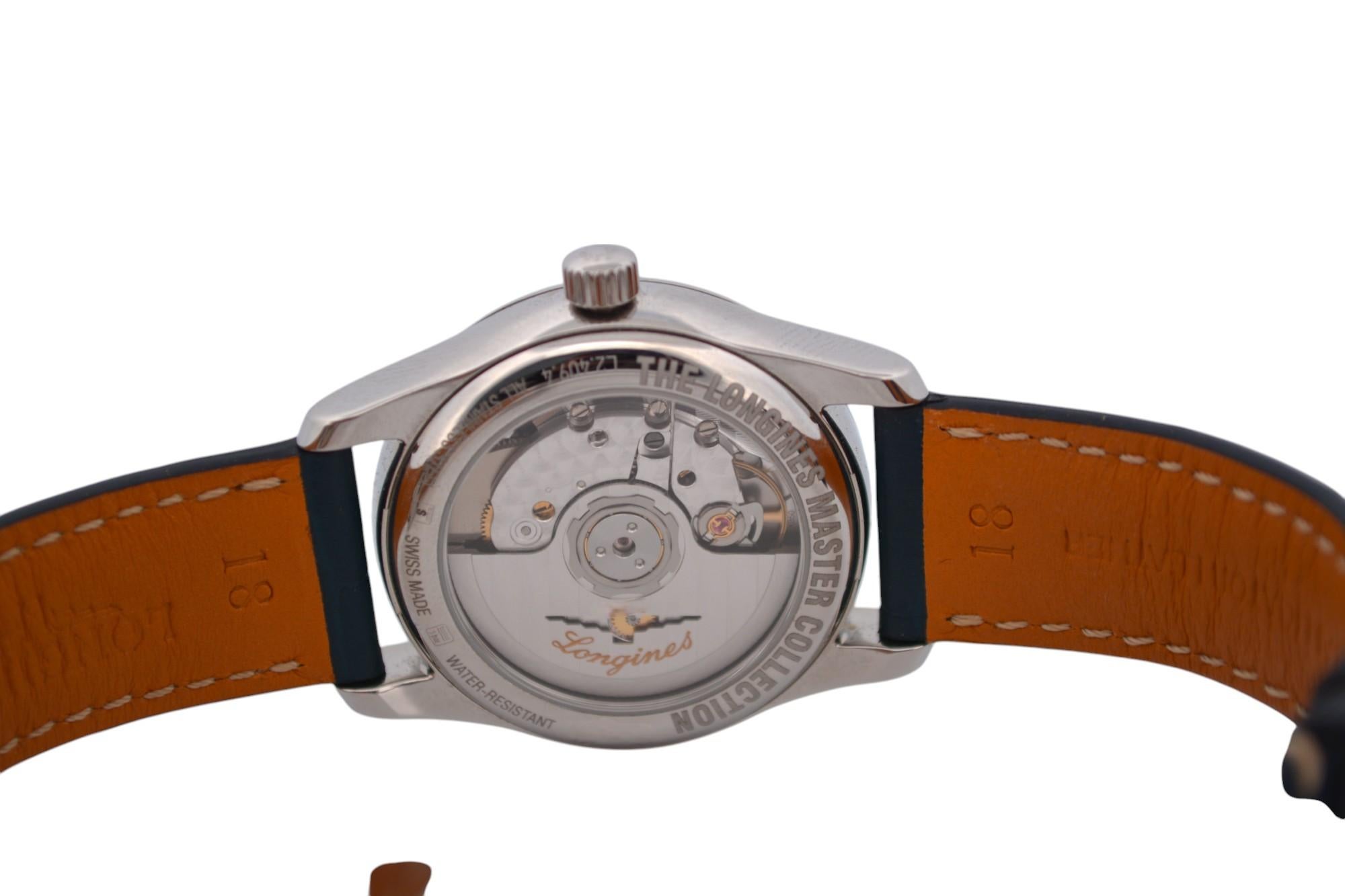 Longines Master Collection 34 Stahlblaue Stahlschachtel+Bücher 2024 Ref: L2.409.4.97.0 im Angebot 7
