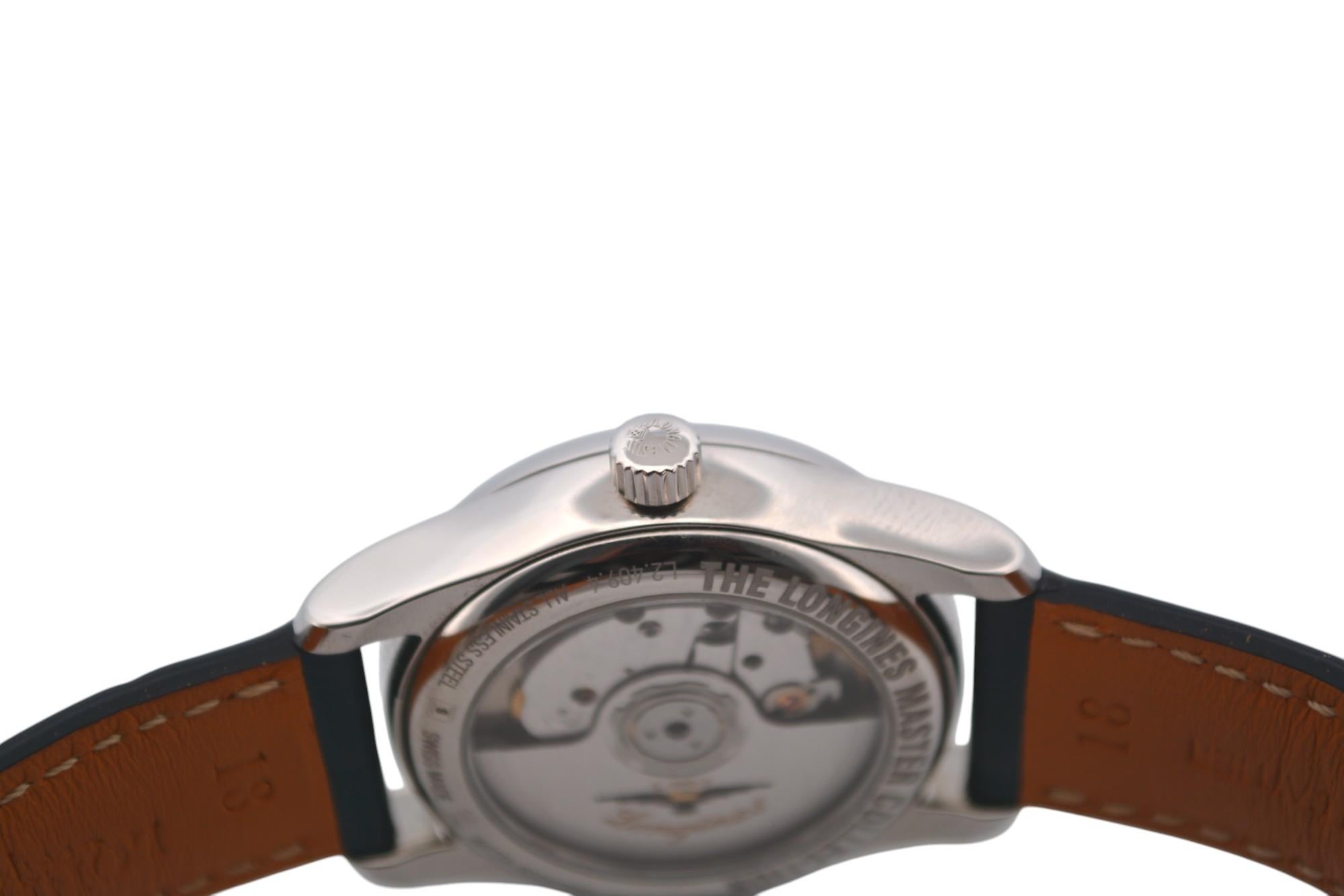 Longines Master Collection 34 Stahlblaue Stahlschachtel+Bücher 2024 Ref: L2.409.4.97.0 im Angebot 8