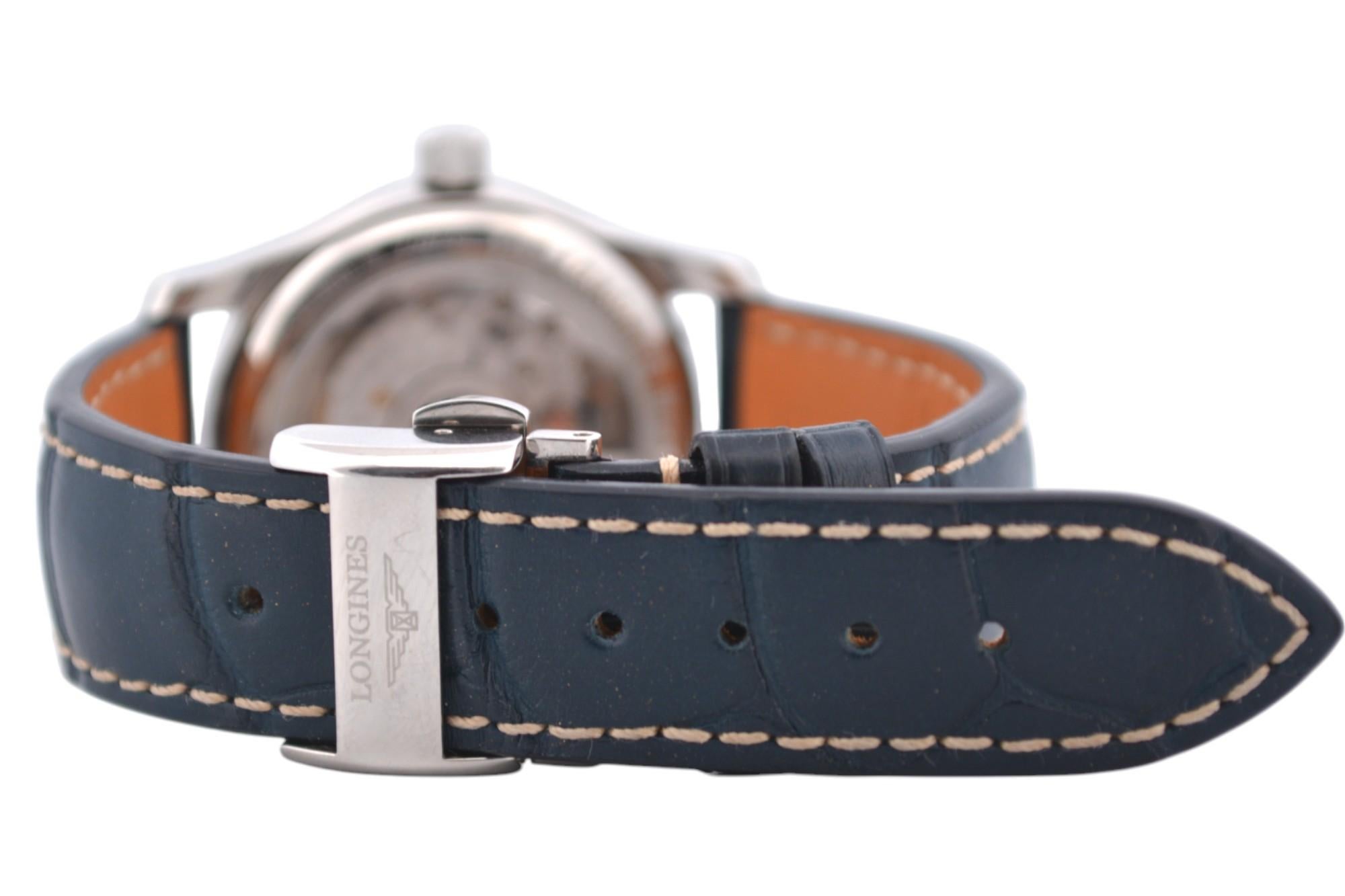 Longines Master Collection 34 Stahlblaue Stahlschachtel+Bücher 2024 Ref: L2.409.4.97.0 im Angebot 3