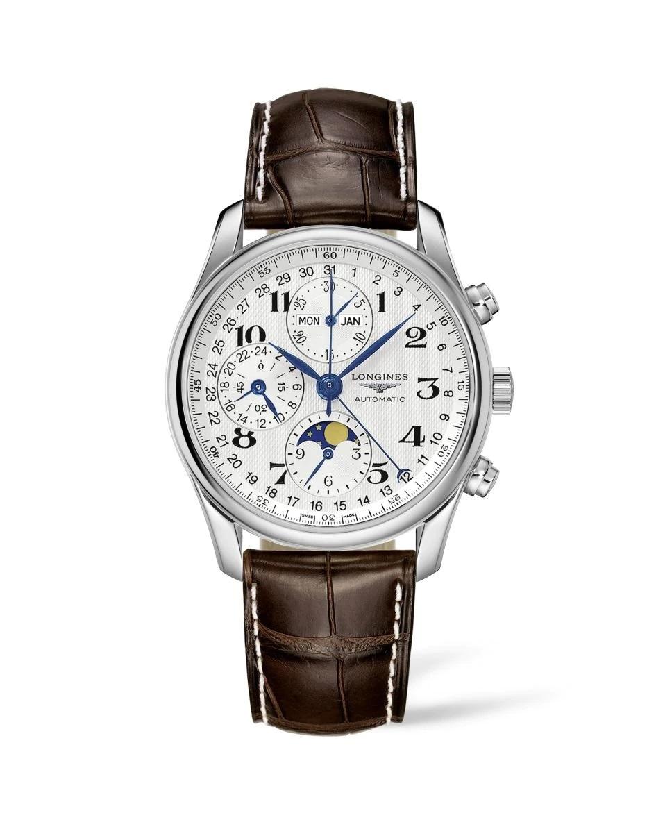 Longines Master Collection Chronograph with Moon Phase Watch 26734783 In New Condition In Wilmington, DE