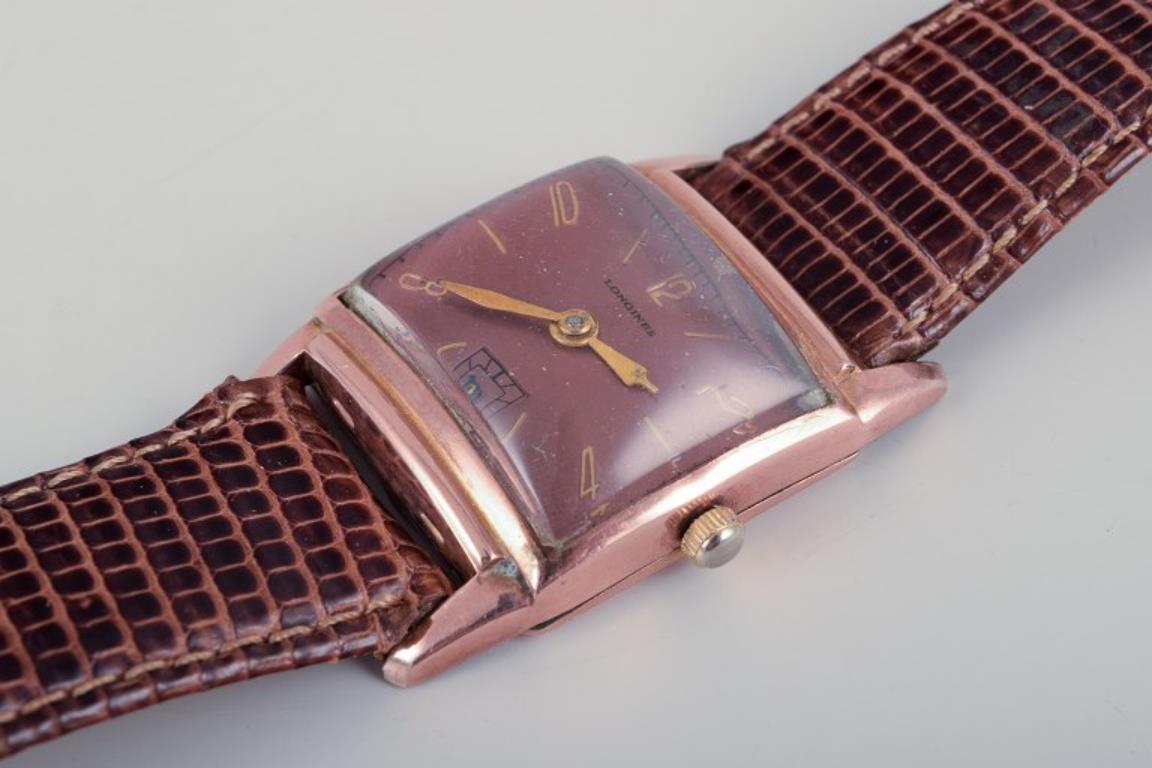Longines men's wristwatch. 10 karat gold filled. Art Deco style. Approx. 1939. (Art déco) im Angebot