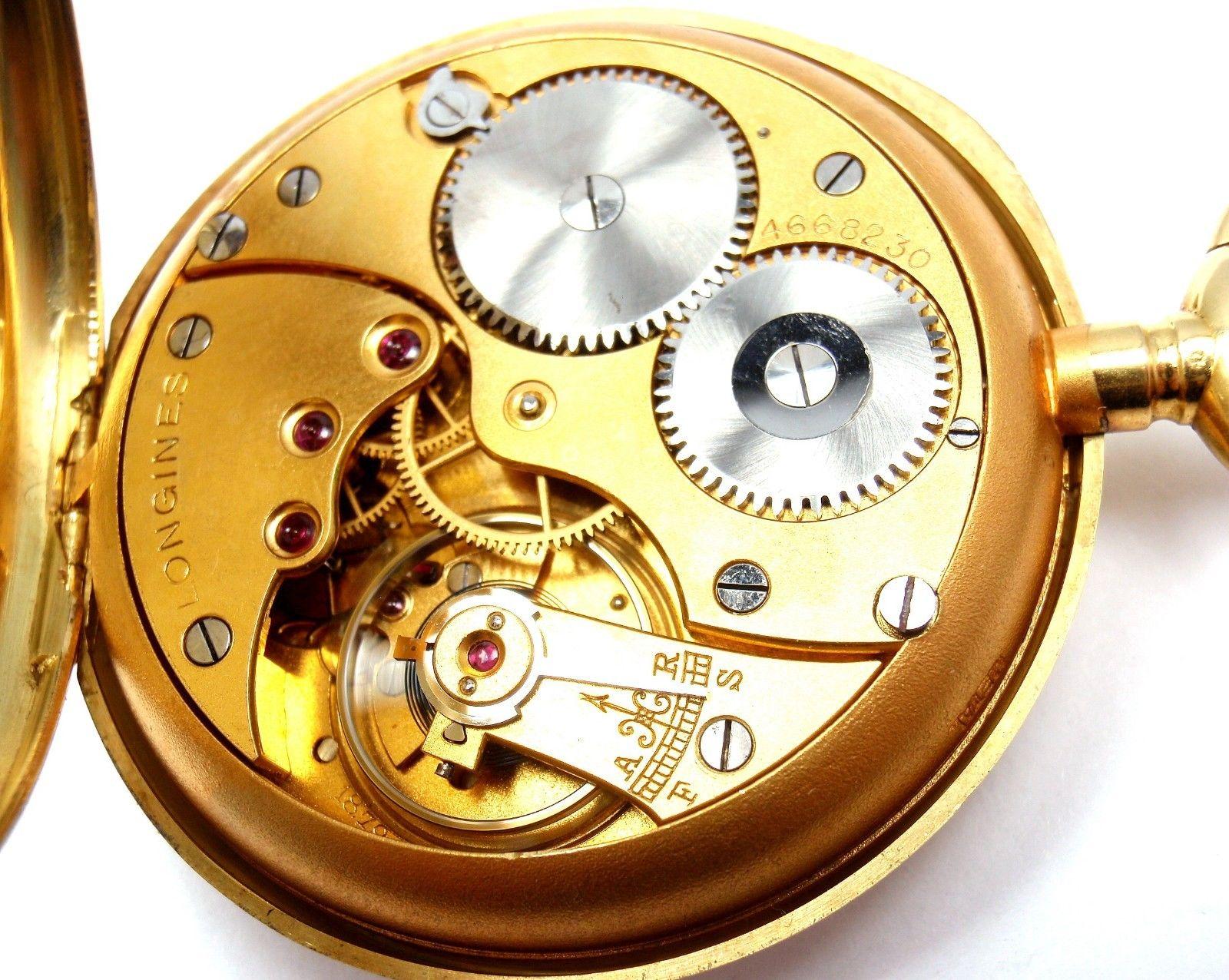 Longines Mother of Pearl Dial Yellow Gold Pocket Watch 3