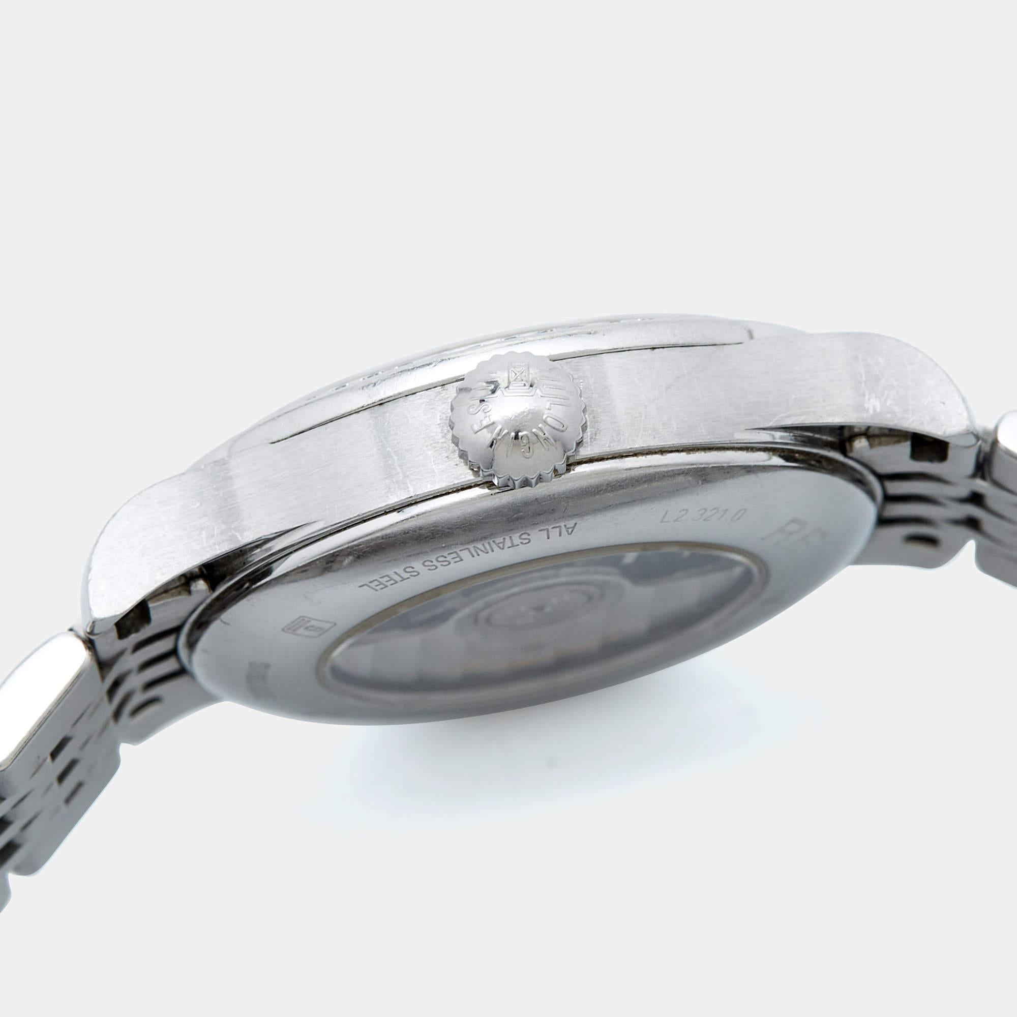Longines Mother of Pearl Diamond Stainless Steel Record Women's Wristwatch 30 mm In Good Condition In Dubai, Al Qouz 2