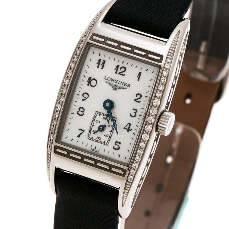 Contemporary Longines Mother of Pearl Stainless Steel BelleArti L2 Women's Wristwatch 19mm