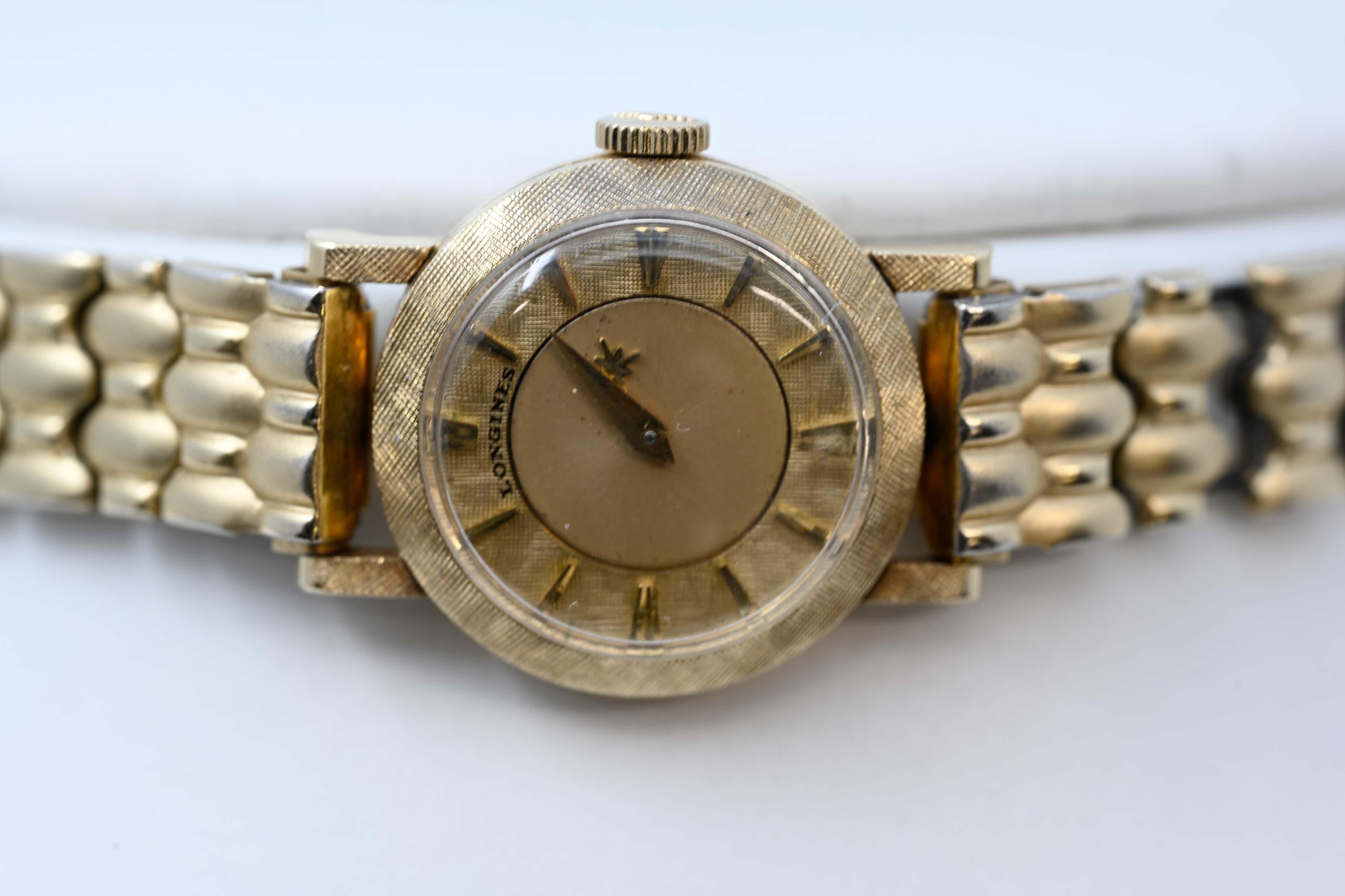 Women's Longines Mystery Dial Ladies Watch 14k Yellow Gold For Sale