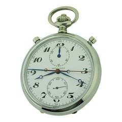 Longines Olympic's Split Seconds Chronograph circa 1930s Kiln Fired Enamel Dial