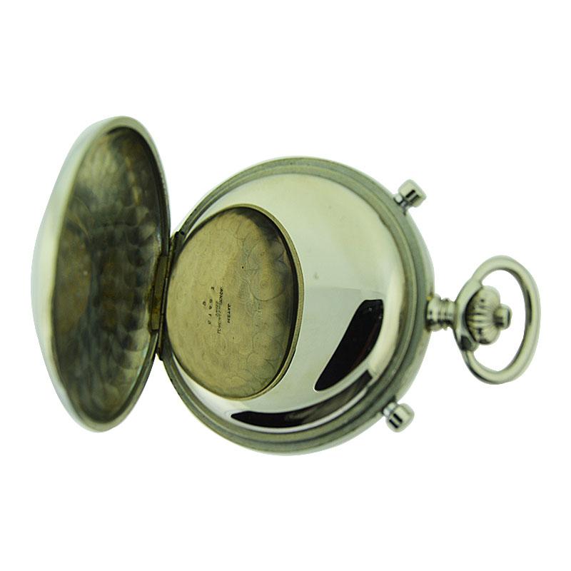 Art Deco Longines Olympic's Split Seconds Chronograph circa 1930s Kiln Fired Enamel Dial