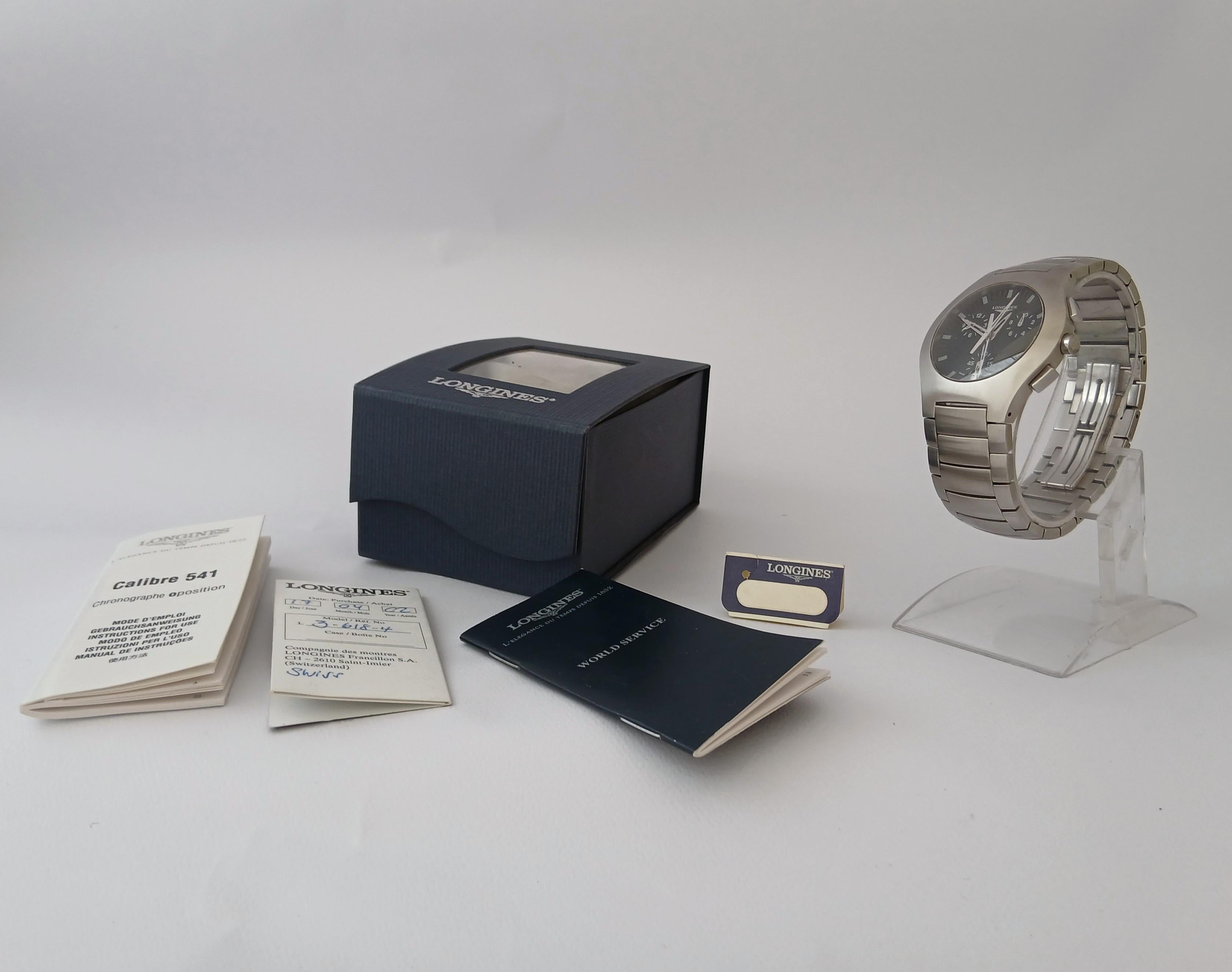 Longines Oposition L3 618 4 Cronografo Orologio da Uomo Set Completo in vendita 9