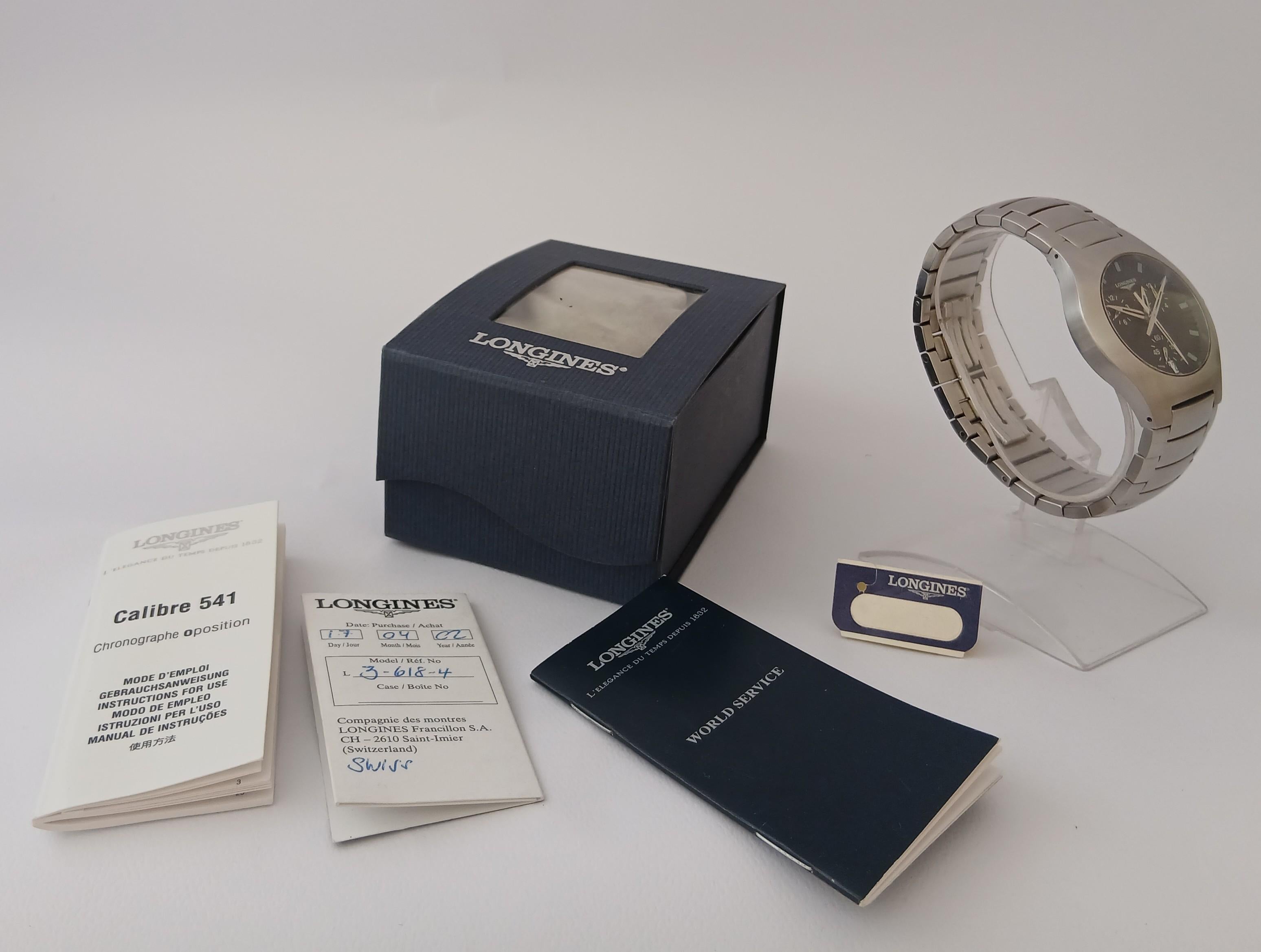 Longines Oposition L3 618 4 Cronografo Orologio da Uomo Set Completo In condizioni buone in vendita a Toronto, CA