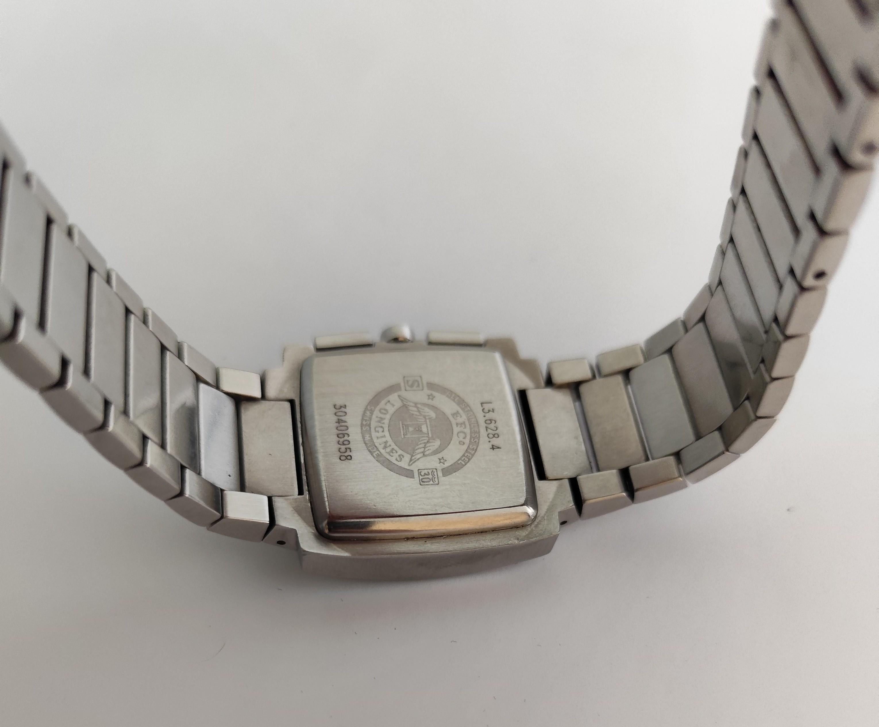 Longines Oposition L3.628.4 Men's Chronograph Steel Watch en vente 9