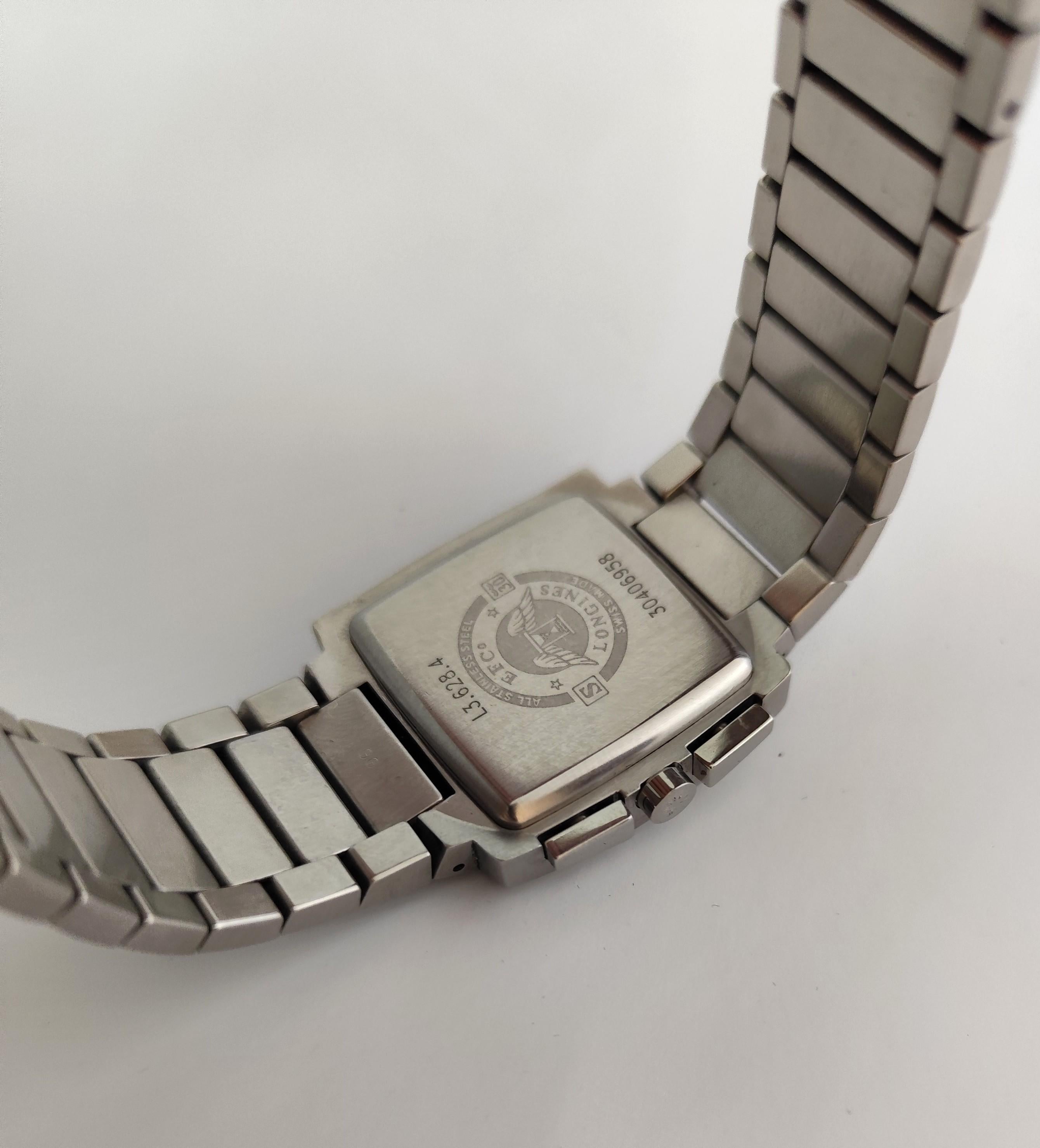 Longines Oposition L3.628.4 Men's Chronograph Steel Watch en vente 10