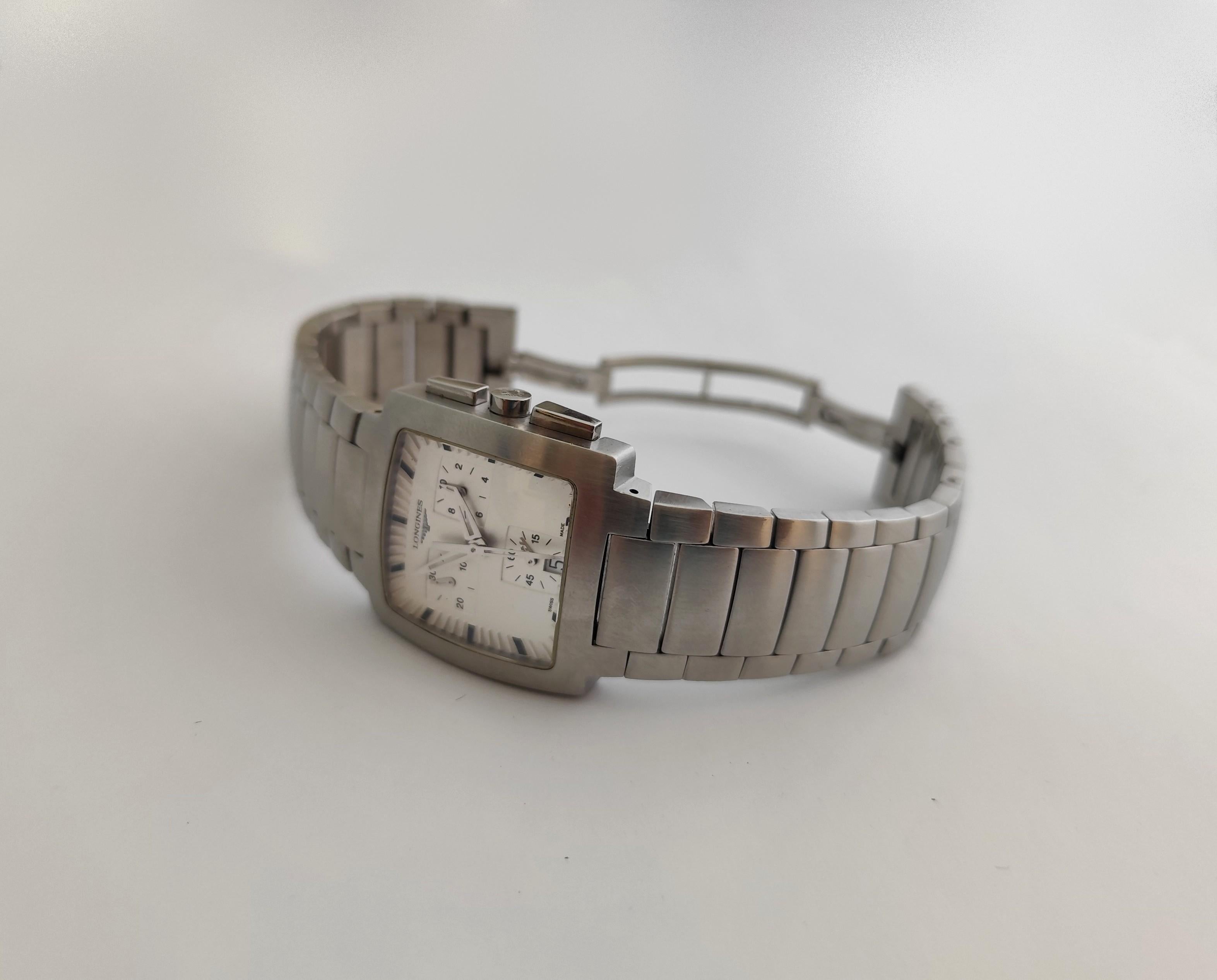 Longines Oposition L3.628.4 Men's Chronograph Steel Watch en vente 11