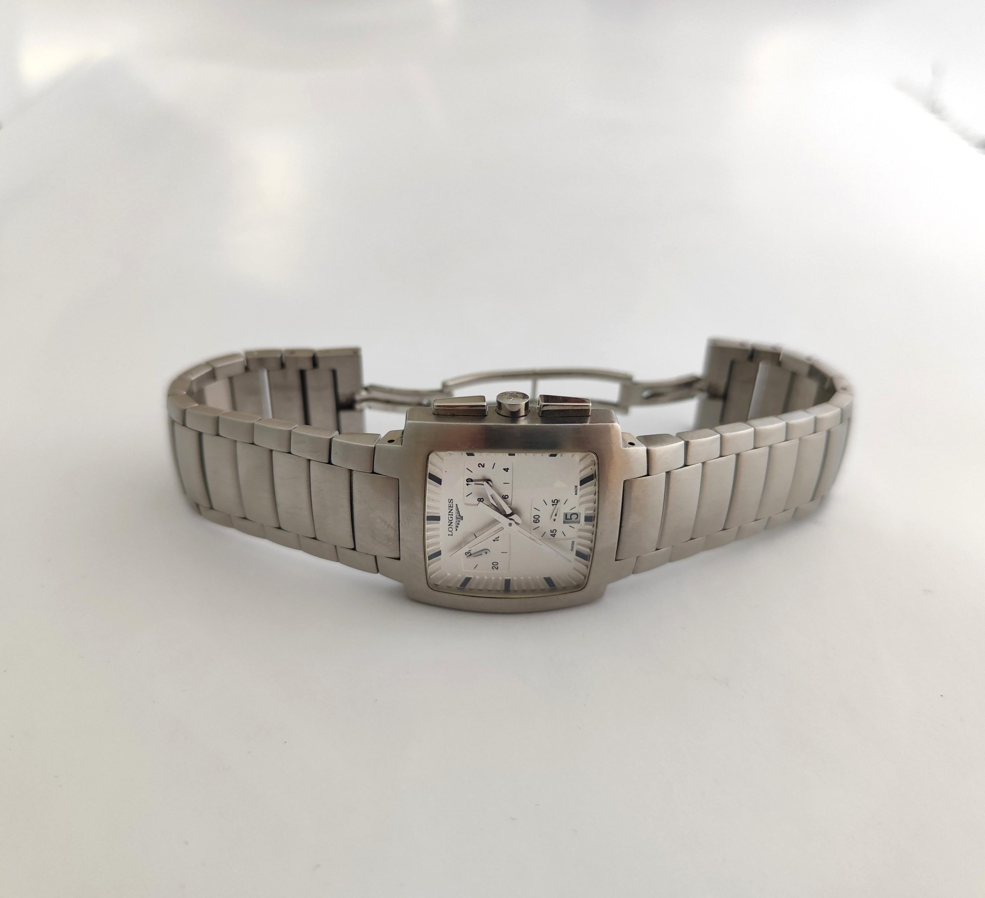 Longines Oposition L3.628.4 Men's Chronograph Steel Watch en vente 1