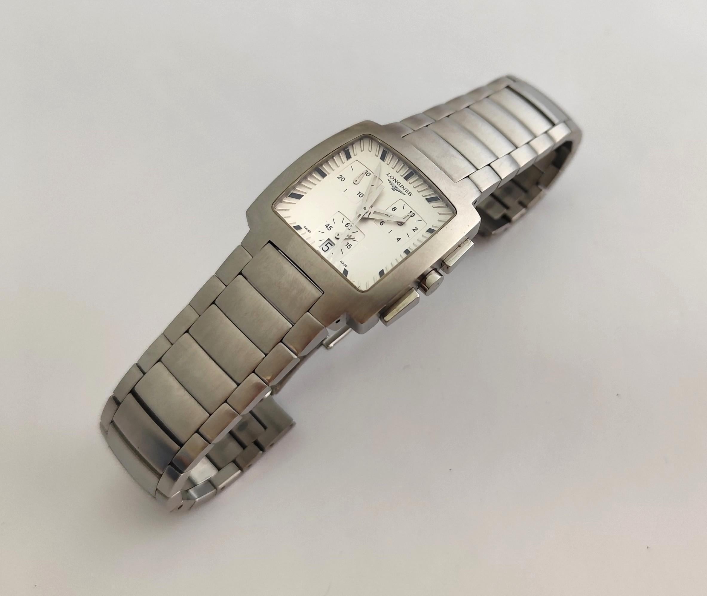 Longines Oposition L3.628.4 Men's Chronograph Steel Watch en vente 4