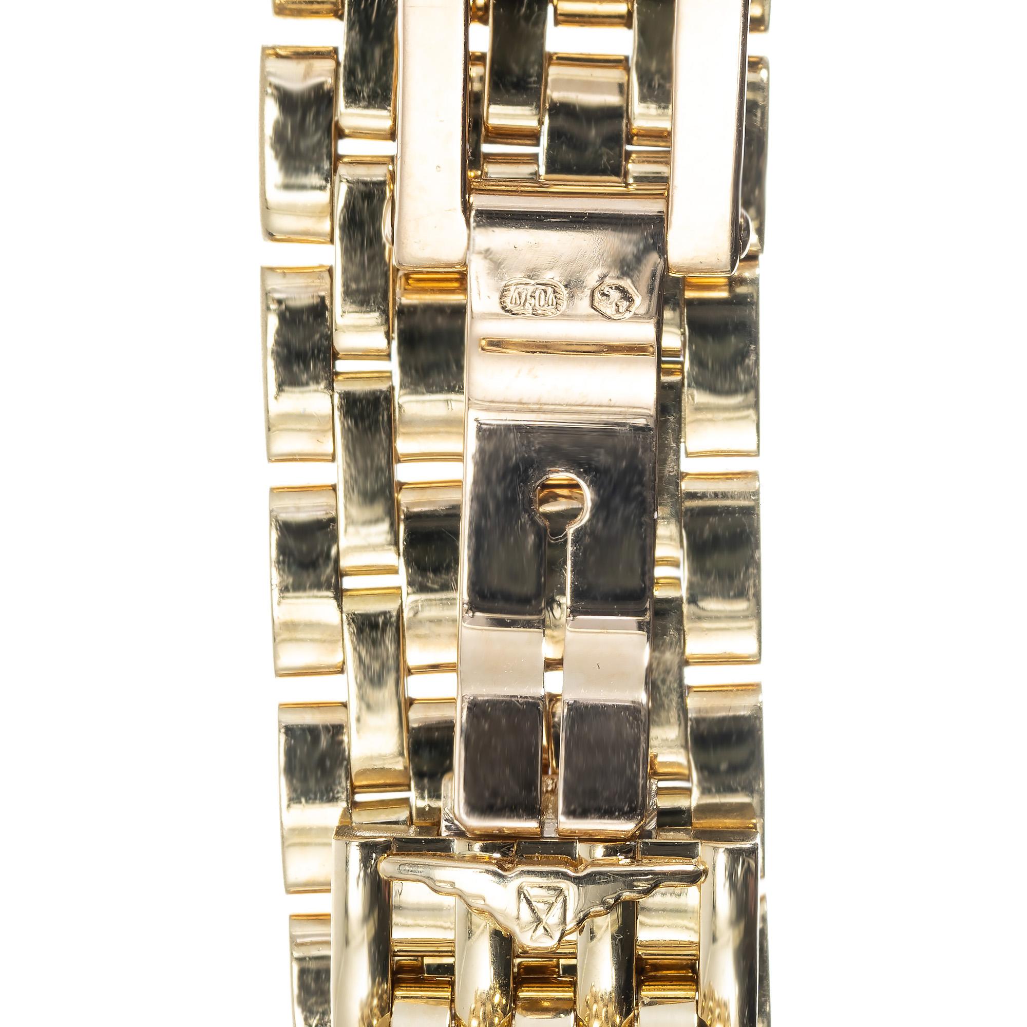 Round Cut Longines Panther .30 Carat Diamond 18k Gold Ladies Wristwatch