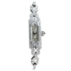 Vintage Longines Platinum and Diamond Ladies Dress Watch, circa 1940s