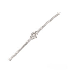 Longines Platinum and Diamond Wristwatch