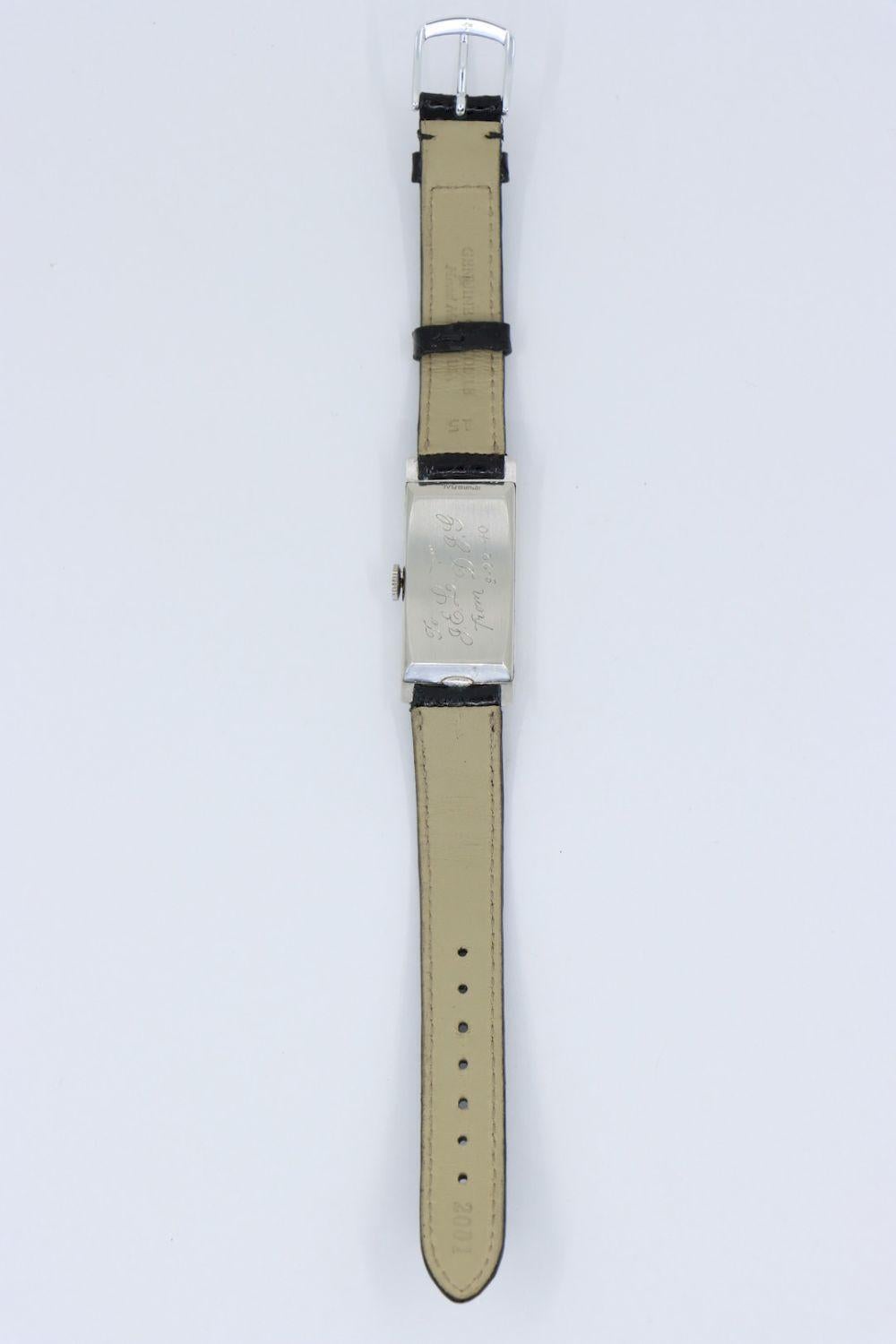 Longines Platinum Diamond Curvex Wrist Watch For Sale 9