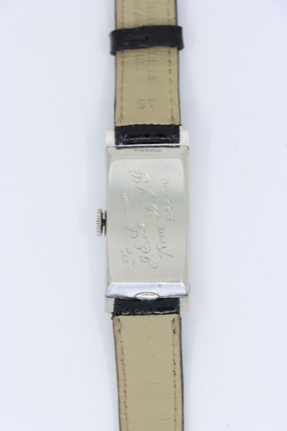 Longines Platinum Diamond Curvex Wrist Watch For Sale 10