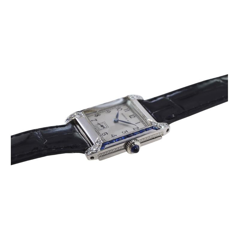 Longines Platinum Hand Made Art Deco Dress Watch from 1945 4